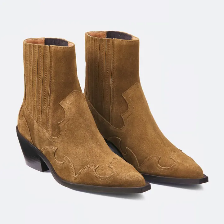 La Redoute Suede Cowboy Ankle Boots, £101.40