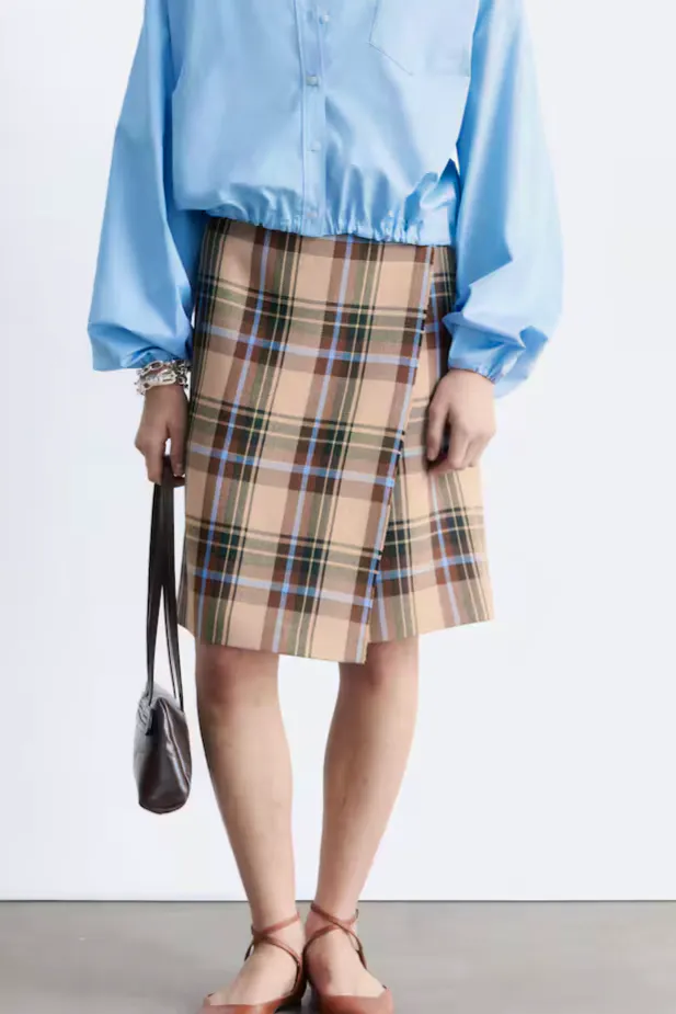 & Other Stories Knee-Length Tartan Wrap Skirt, £139