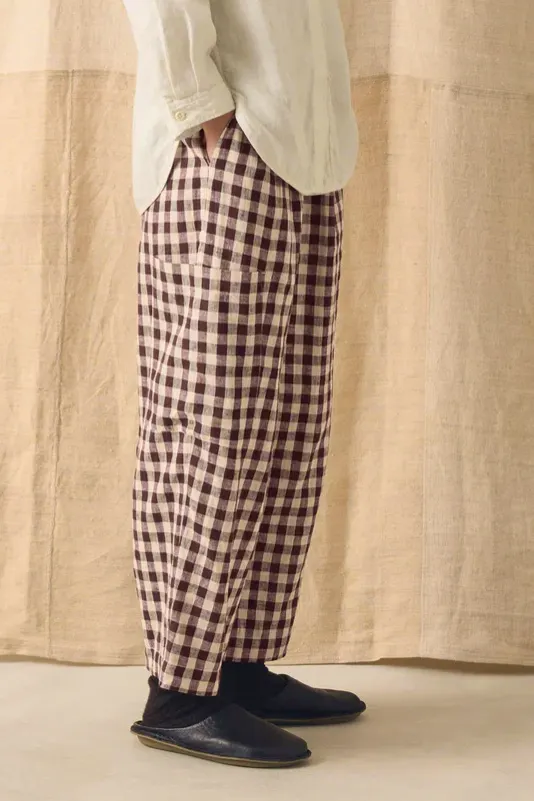 Toast Gingham Linen Cotton Patch Pocket Trousers, £145
