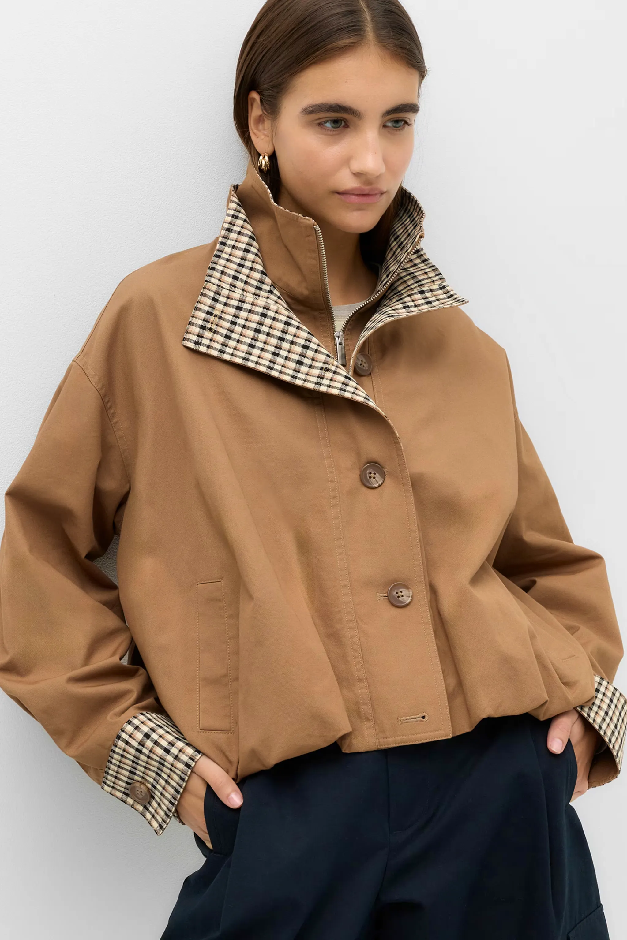 M&S Check Contrast Bomber Jacket, £68