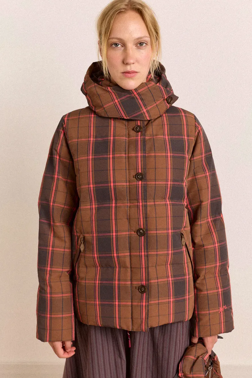 Damson Madder Pearl Hooded Puffer, £145