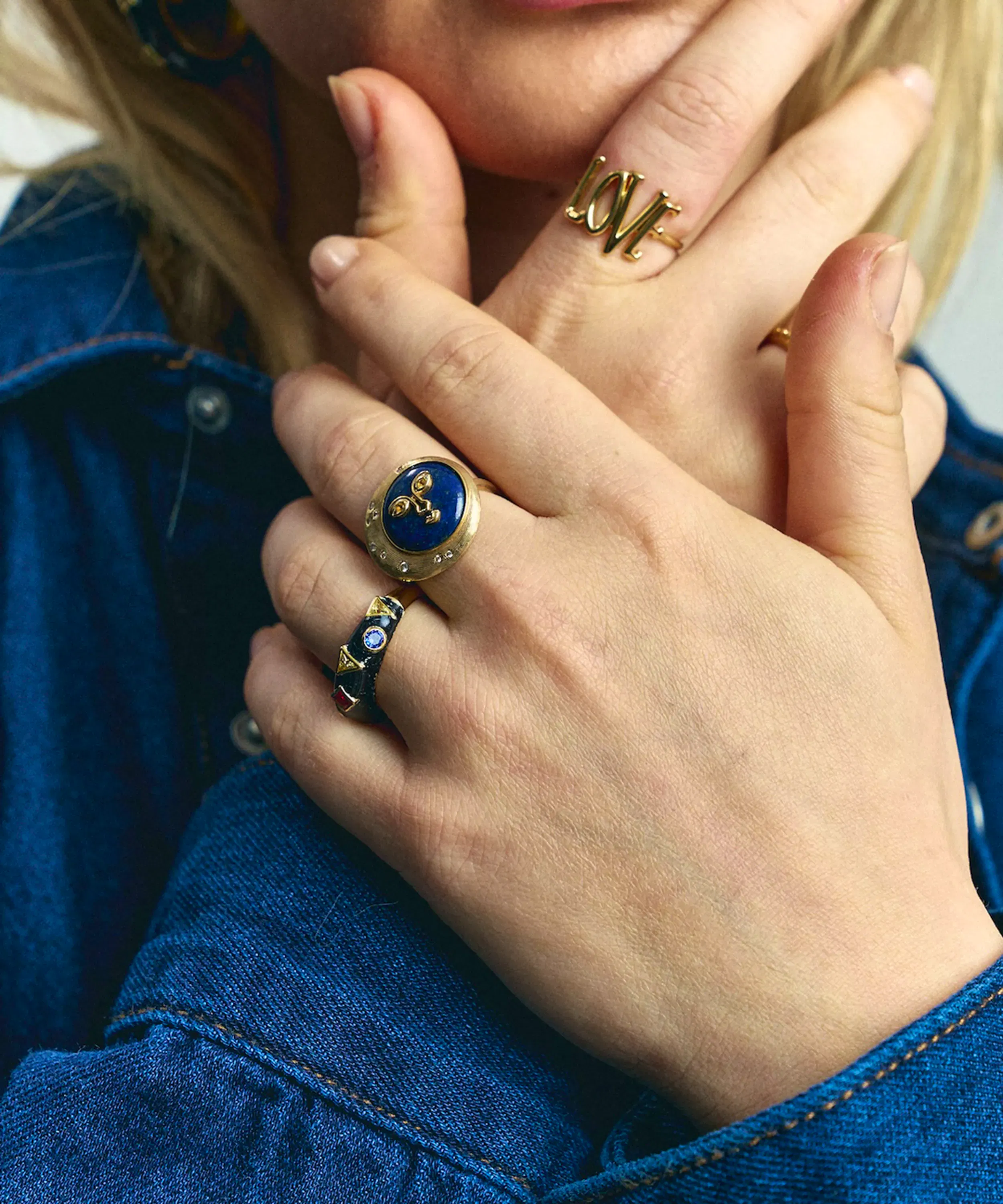 Gold-Plated Retro Prism Ring