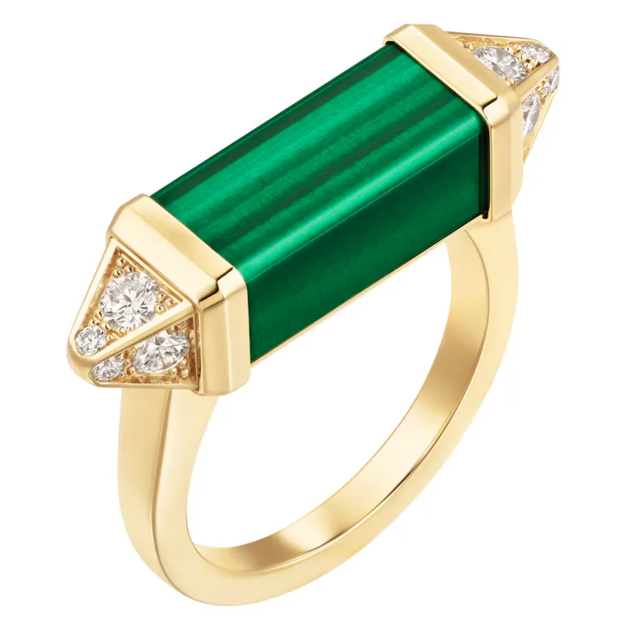 Cartier Yellow Gold, Diamond and Malachite Les Berlingots de Cartier Ring, £5,500