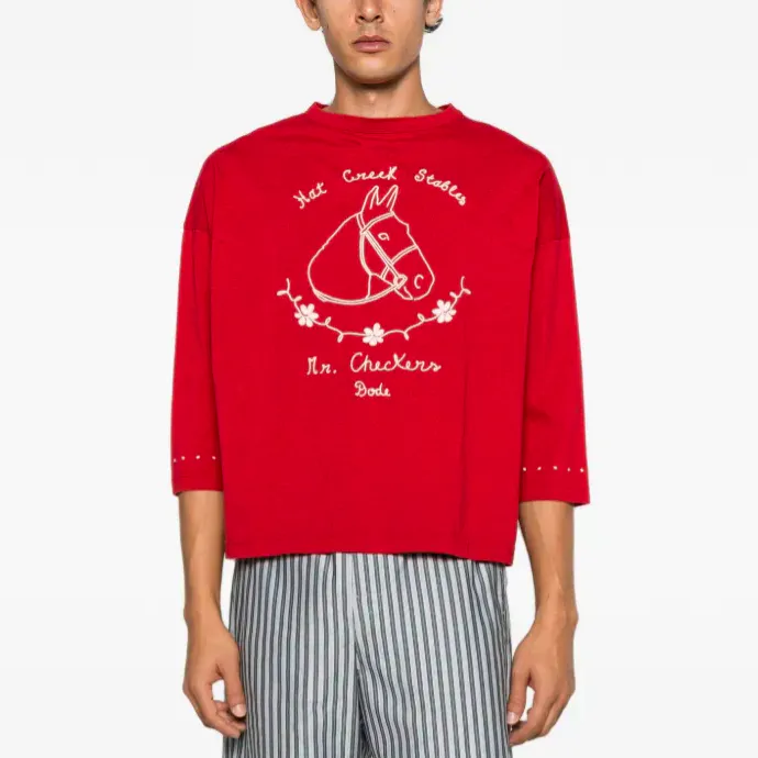 Bode Stables Graphic-Print Three-Quarter Sleeve T-Shirt, £399
