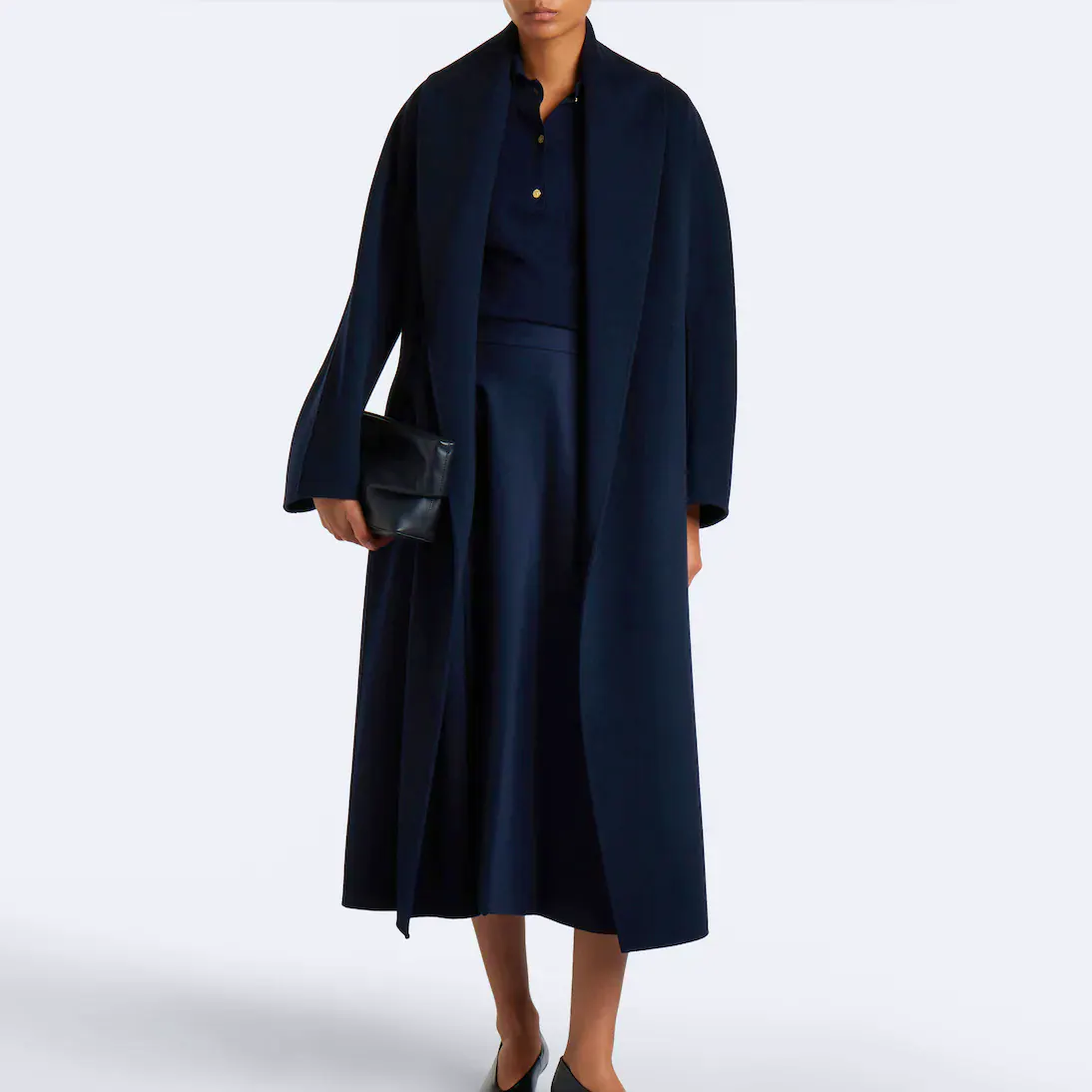 'S Max Mara Virgin Wool Wrap Coat in Blue, £965