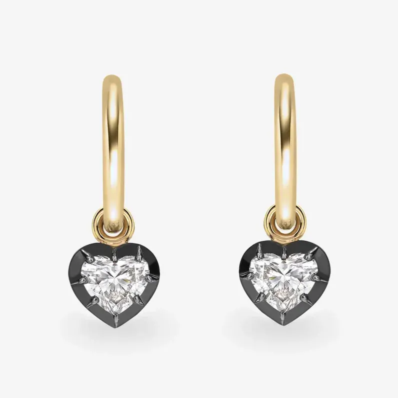 Jessica McCormack 0.30ct Heart-Shaped Diamond & Blackened Gold Gypset Hoop Earrings, £5,000