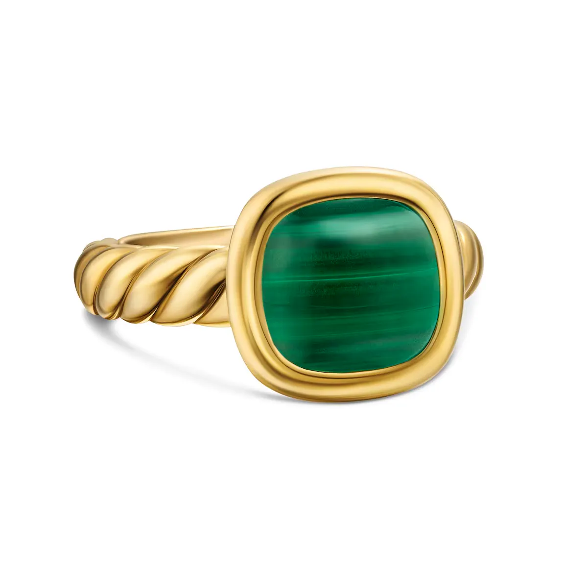 David Yurman DY Mercer Stone Ring in 18ct Yellow Gold with Malachite, £3,500