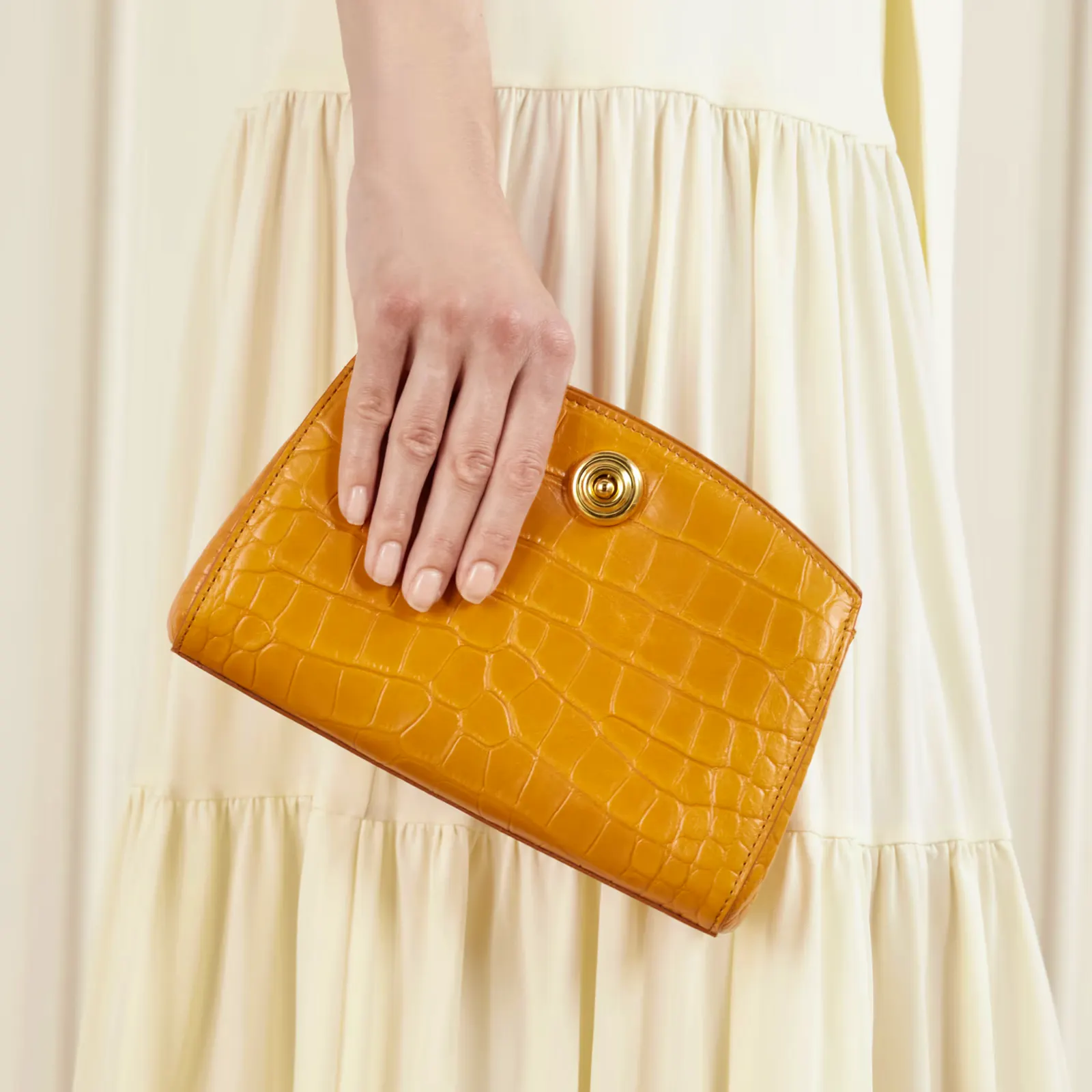 Little Liffner Pushlock Croc-Effect Leather Clutch, £385