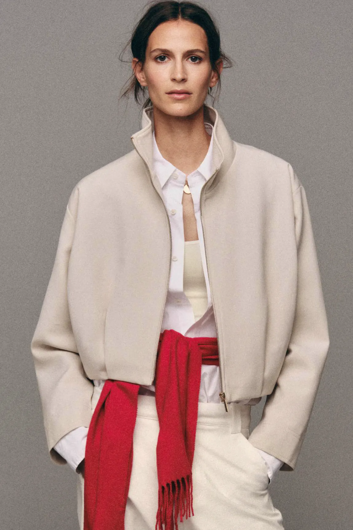 Zara High Collar Bomber Jacket, £36
