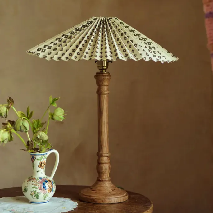 Rowen & Wren Nora Pleated Lampshade, Large, Ditsy Olive, £54