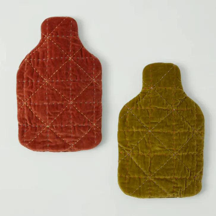 Toast Quilted Velvet Hot Water Bottle Cover, £46