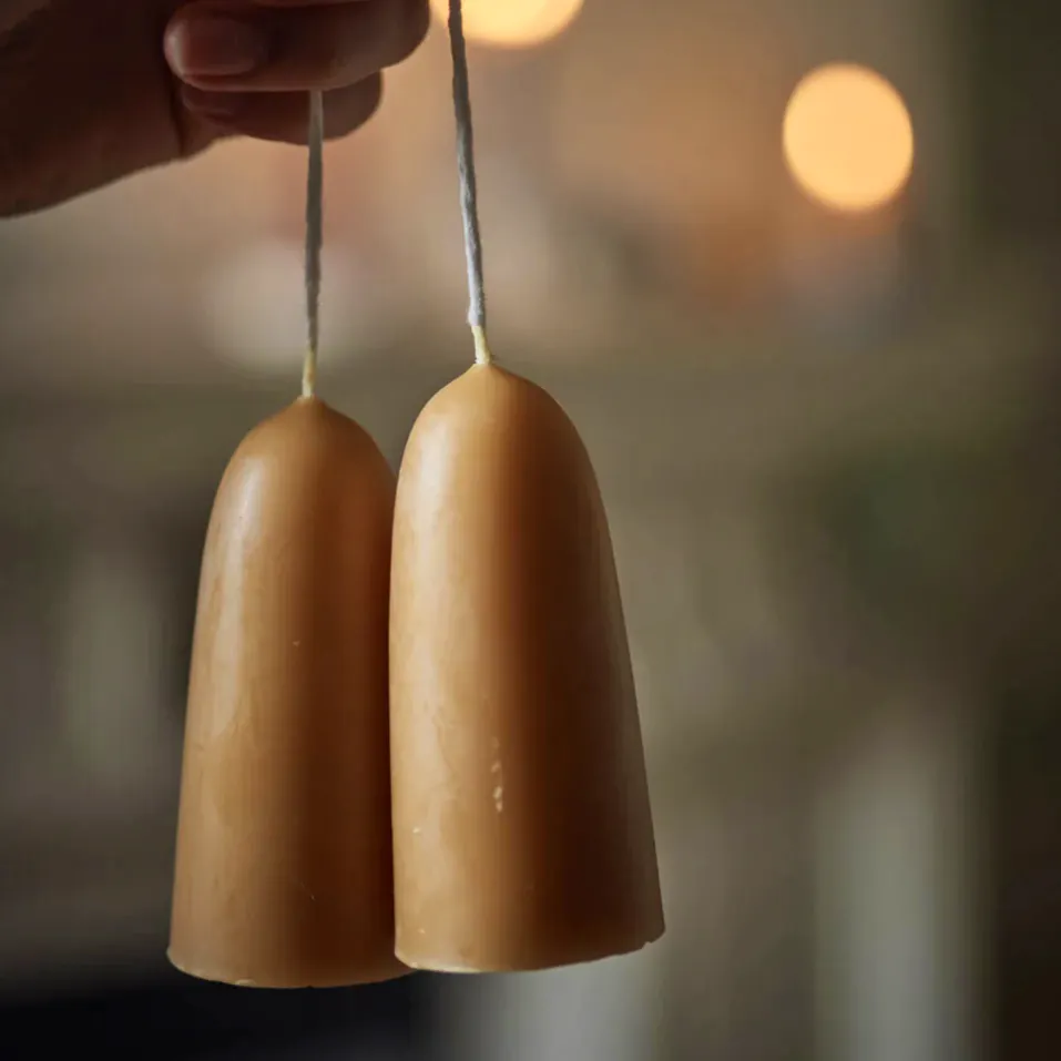 Rowen & Wren Beeswax Candles, Short, Set of Two, £15