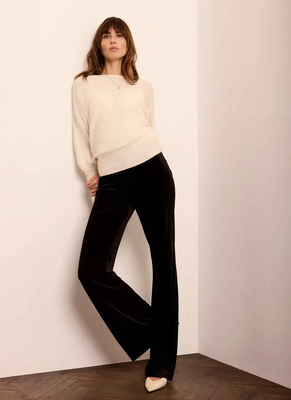 Black Velvet Wide Leg Trousers, £69 