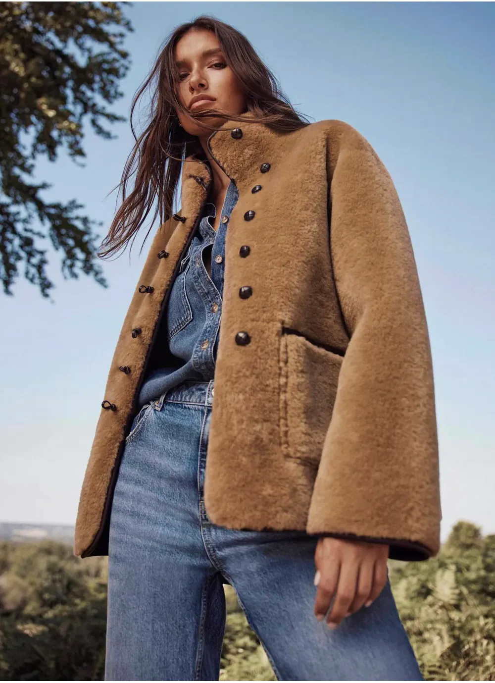 Brown Faux Fur Toggle Jacket, £210 