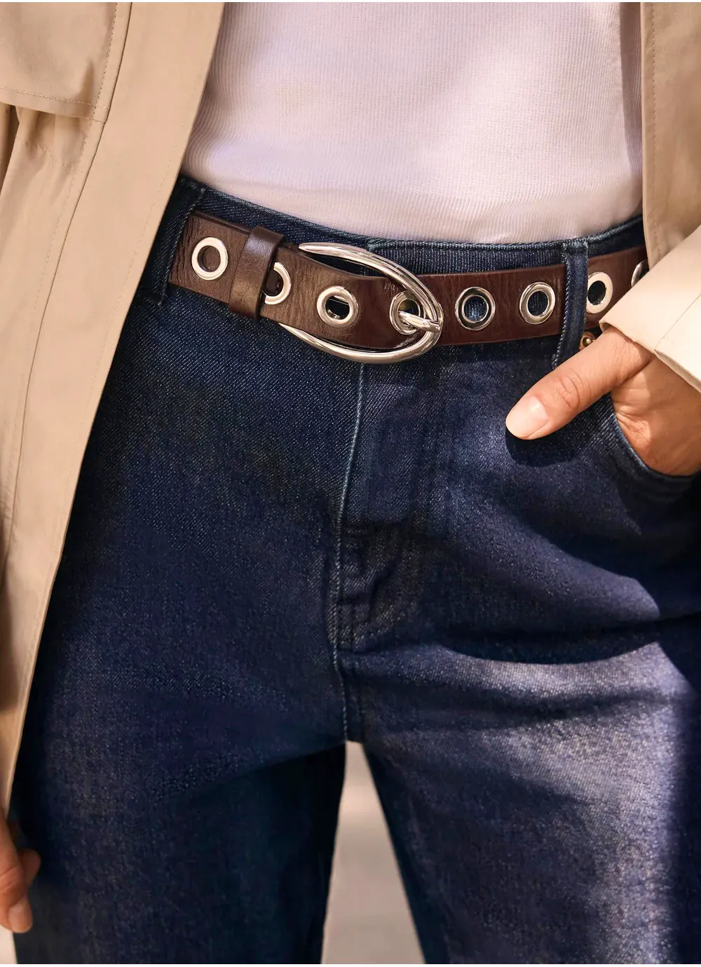 Burgundy Eyelet Belt, £55 
