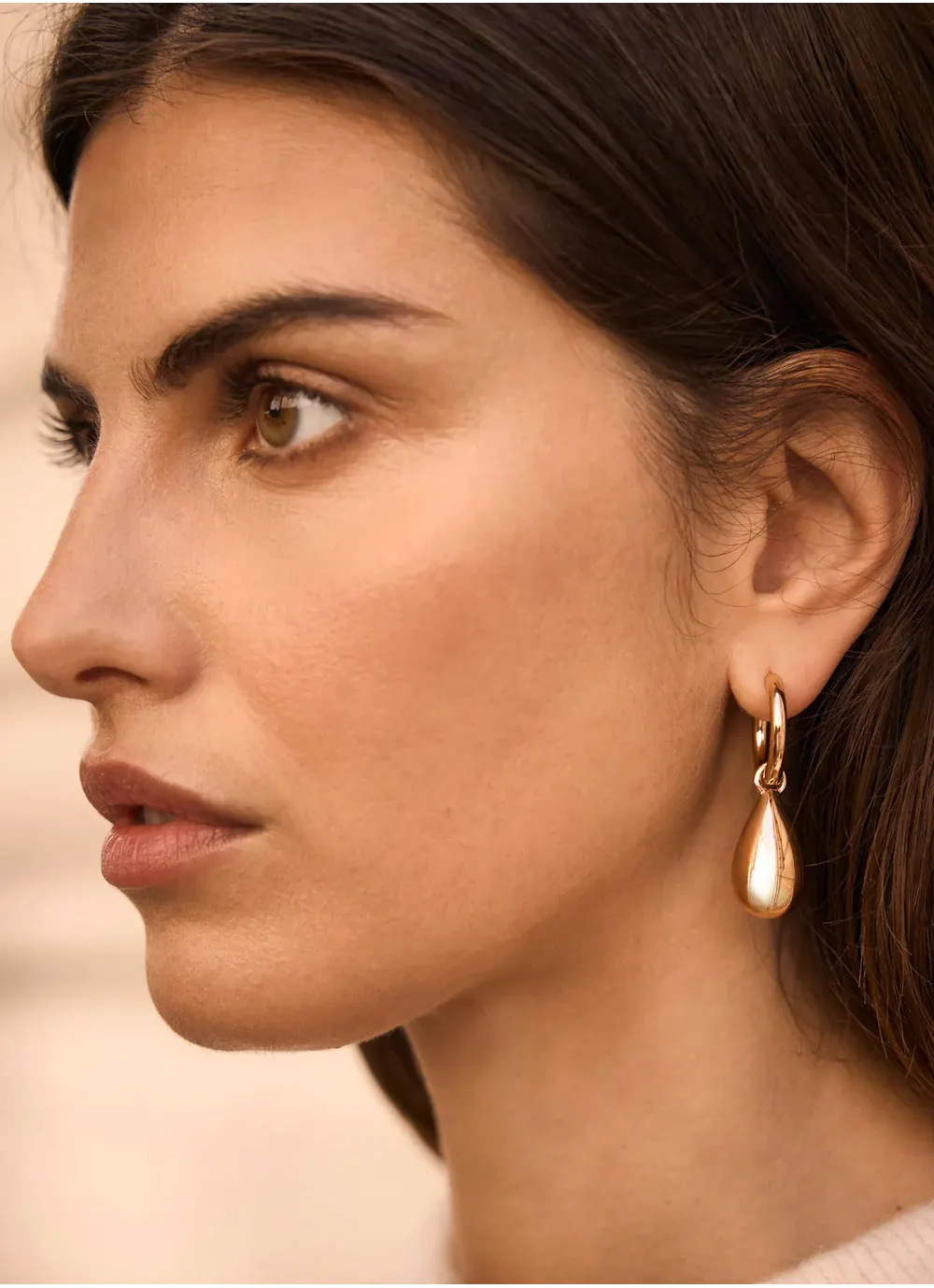 Gold Tone Teardrop Hoop Earrings, £29 