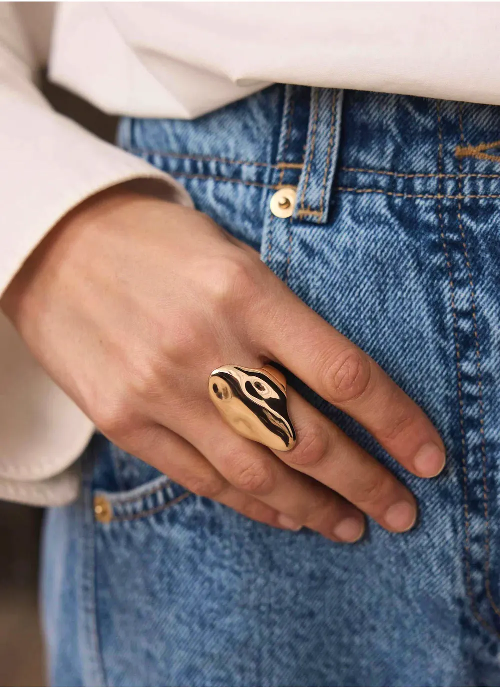 Gold Tone Sculptural Ring, £29 