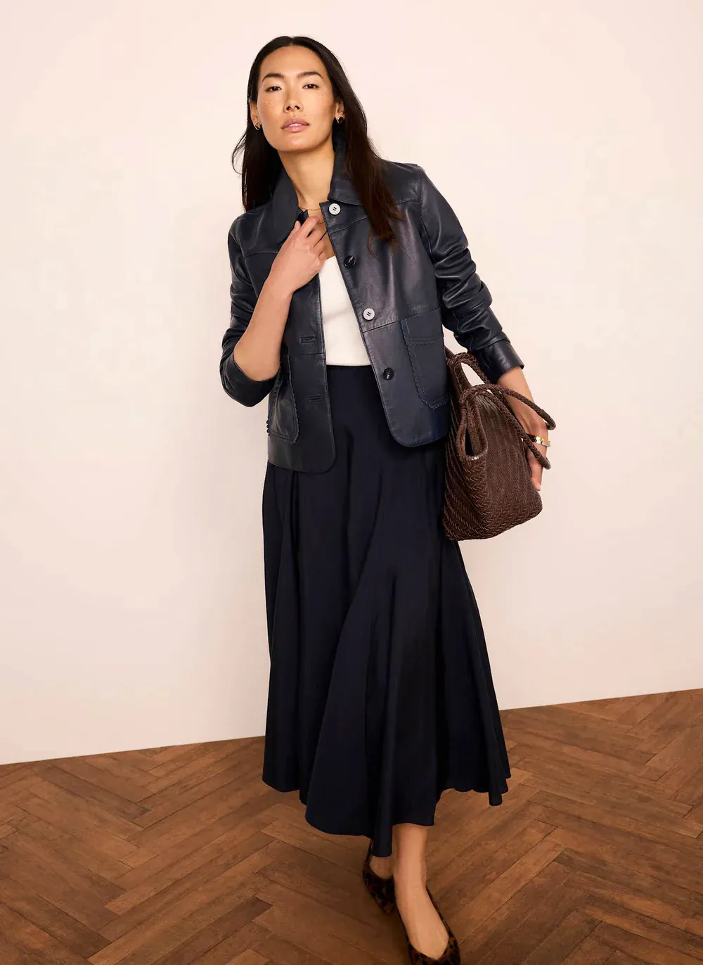 Ink Flounce Midi Skirt, £99 