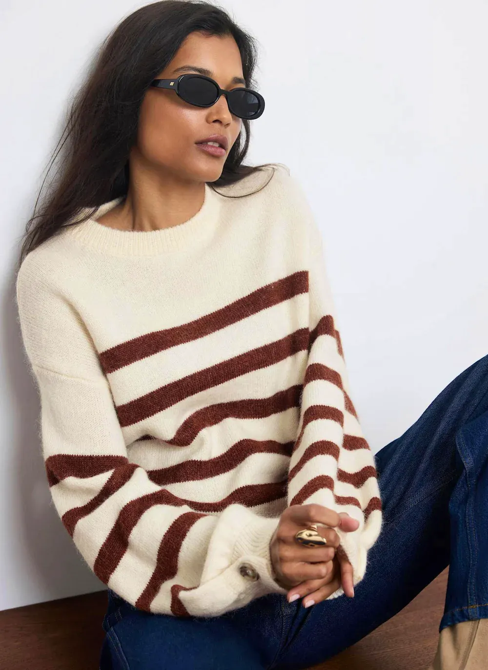 Neutral Striped Knit Jumper, £110 