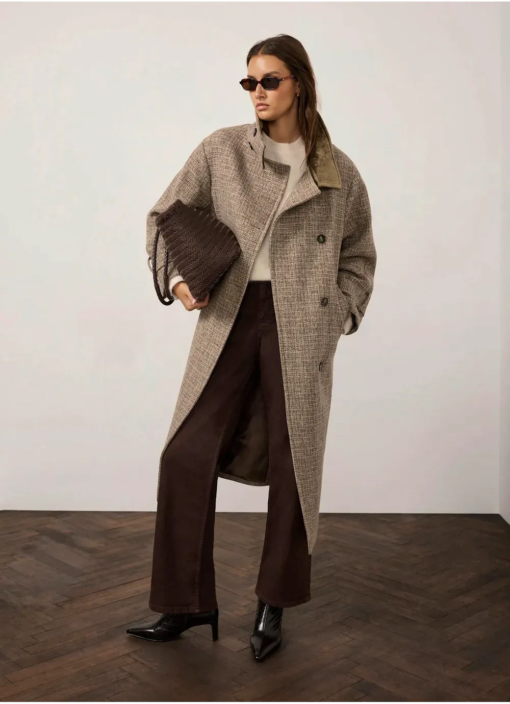 Neutral Wool Blend Heritage Check Coat, £270 
