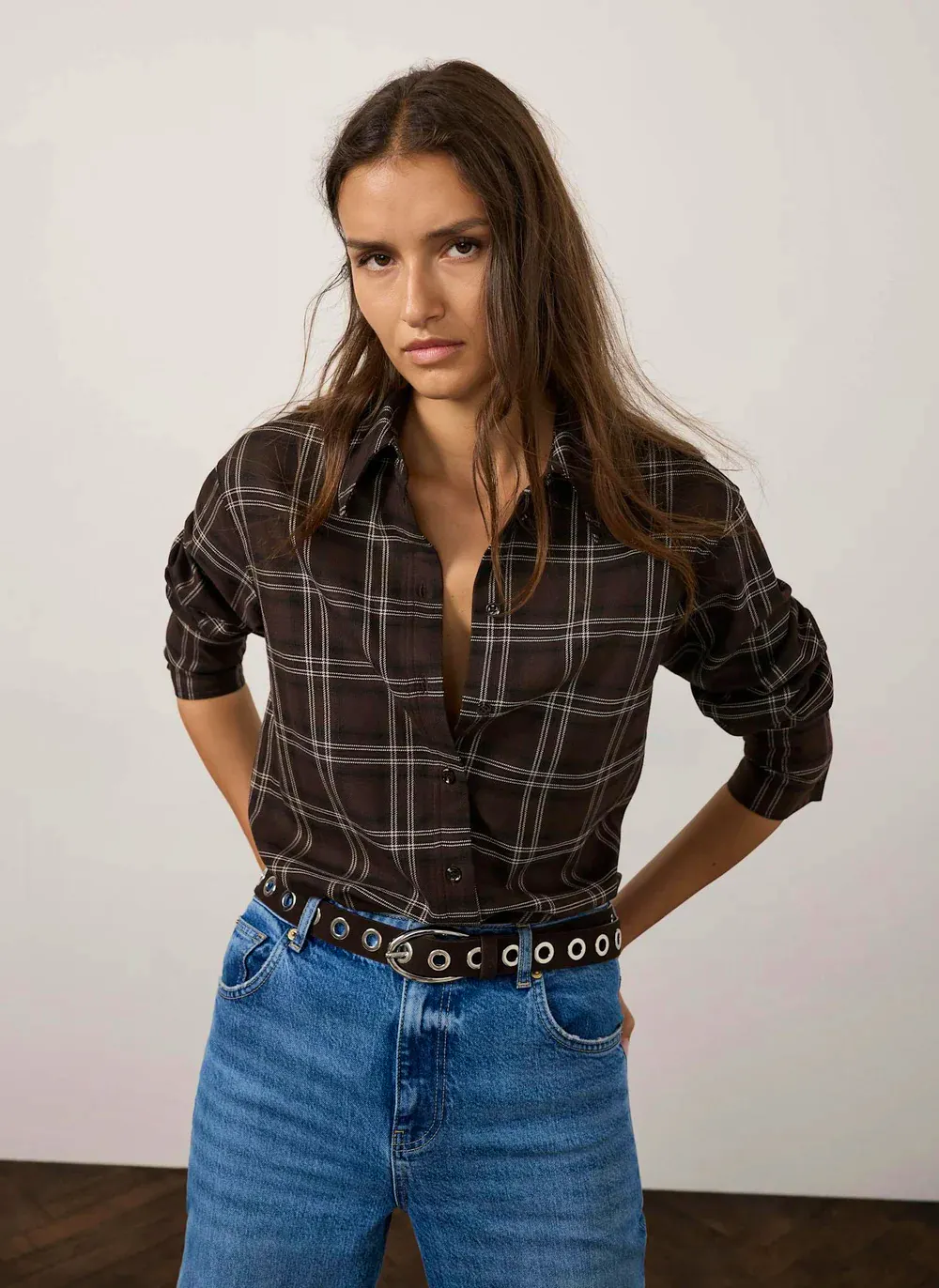 Brown Checked Long Sleeve Shirt, £89 