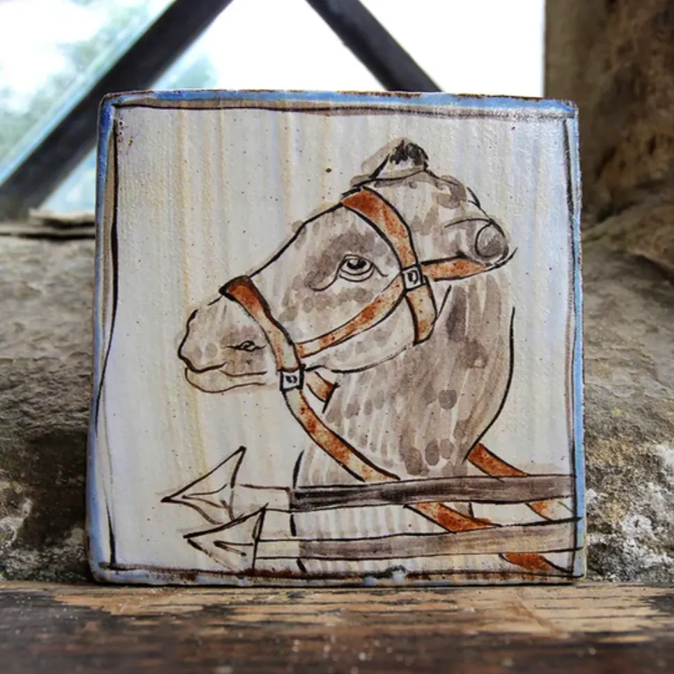 Charlotte Salt Tapestry Camel Tile, £85