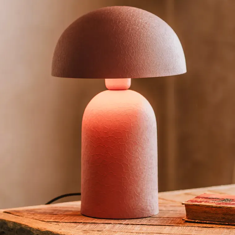 Graham & Green Matt Coral Small Dome Table Lamp, £75