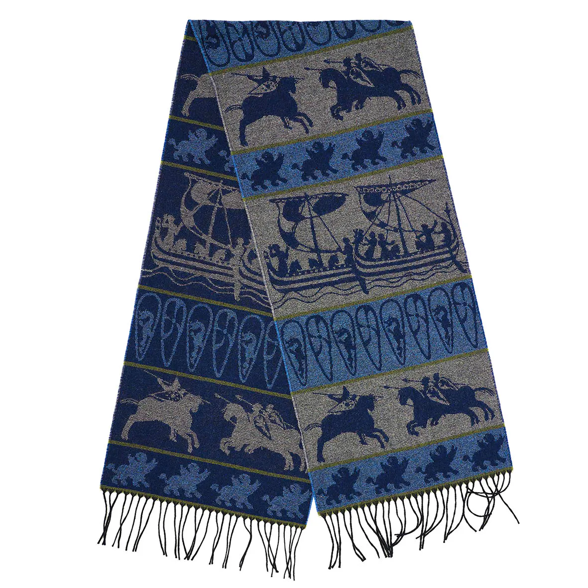 Bayeux Tapestry Jacquard Wool Scarf