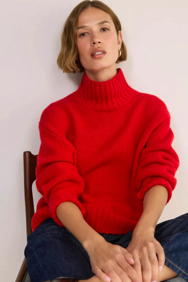 Wyse London Liana Chunky Funnel Neck Jumper, £280
