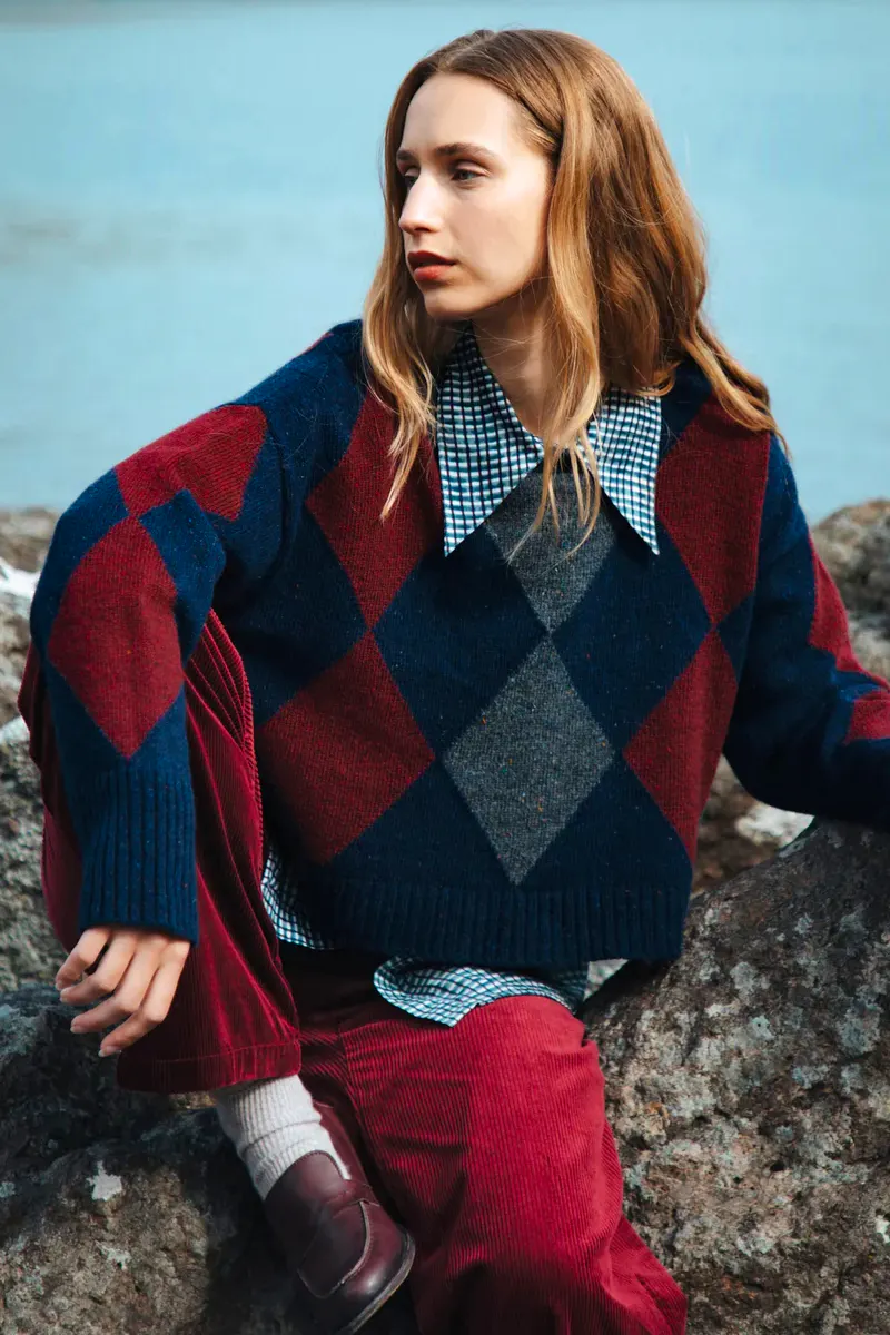 Brora Wool Donegal Argyle Jumper, £195