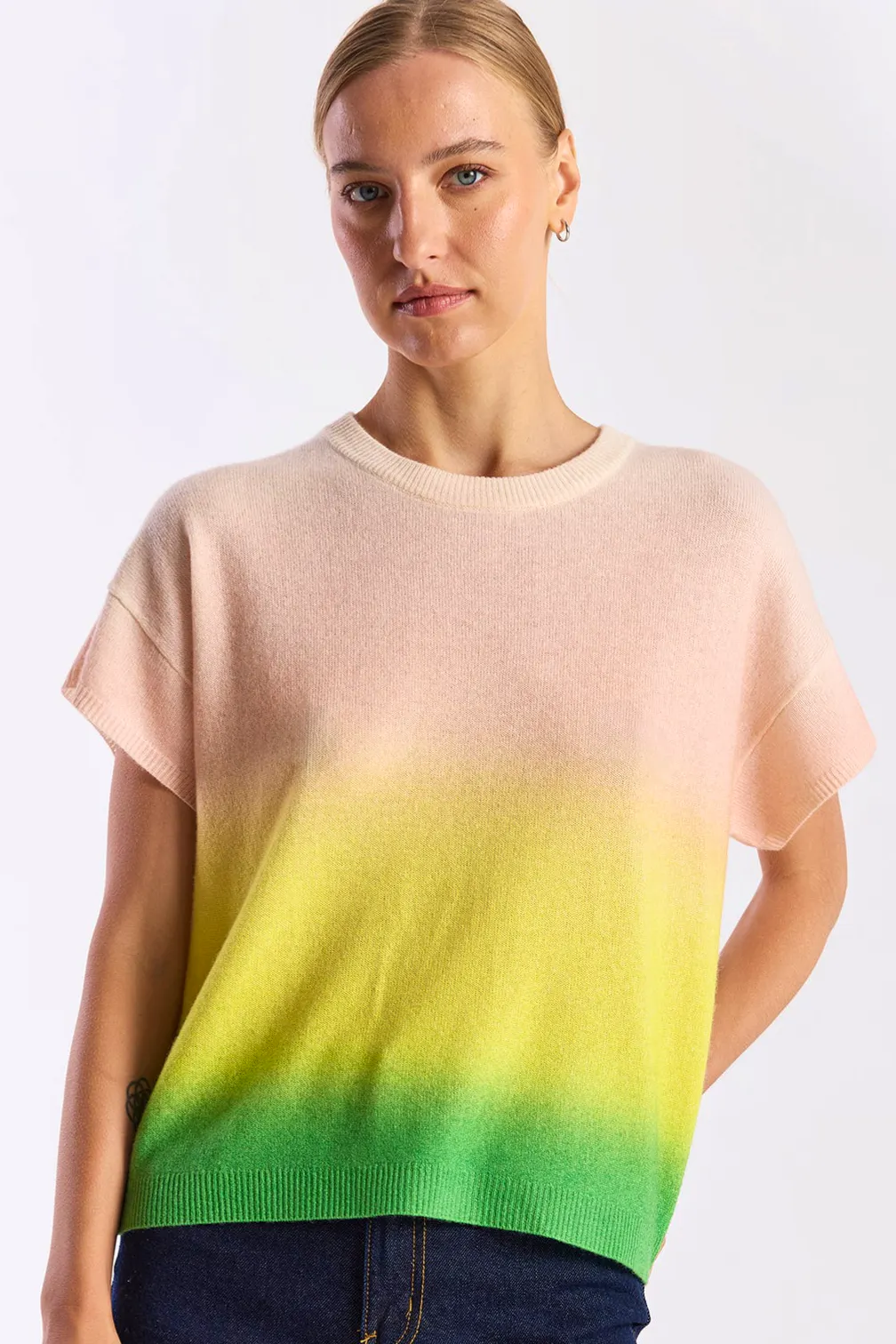 Brodie Cashmere Bali Print Cashmere Tee, £210