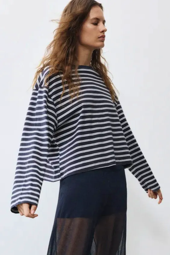 Pull & Bear Boxy-Fit Long Sleeve T Shirt, £15.99