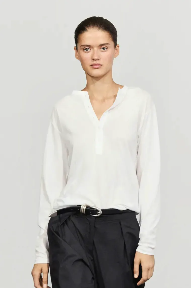 Massimo Dutti 100% Cotton Henley T Shirt, £40