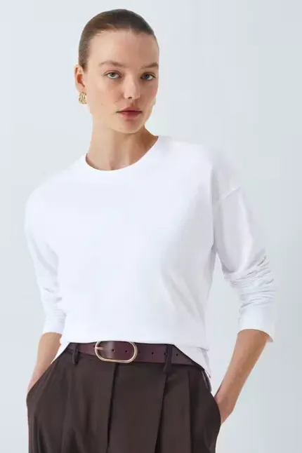 John Lewis Oversized Fit Organic Cotton Long Sleeve Top £22