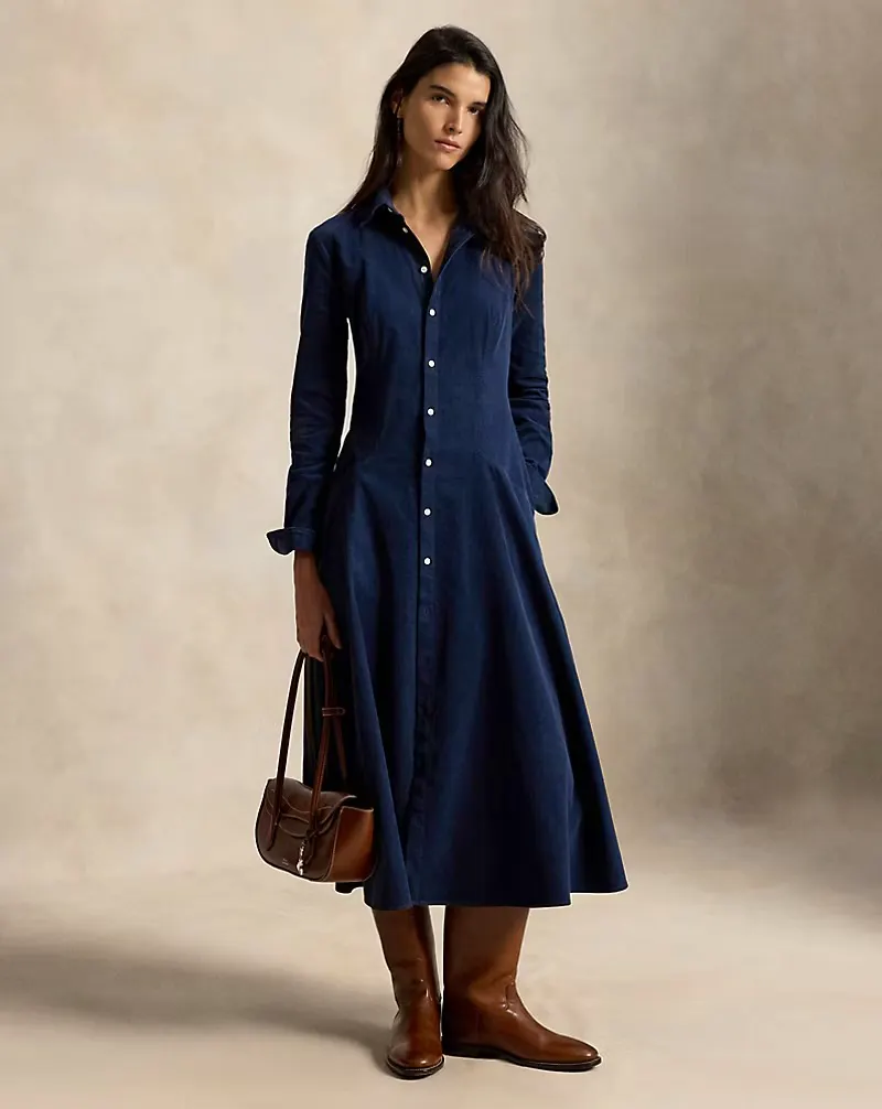 Ralph Lauren Corduroy A-Line Shirt Dress
