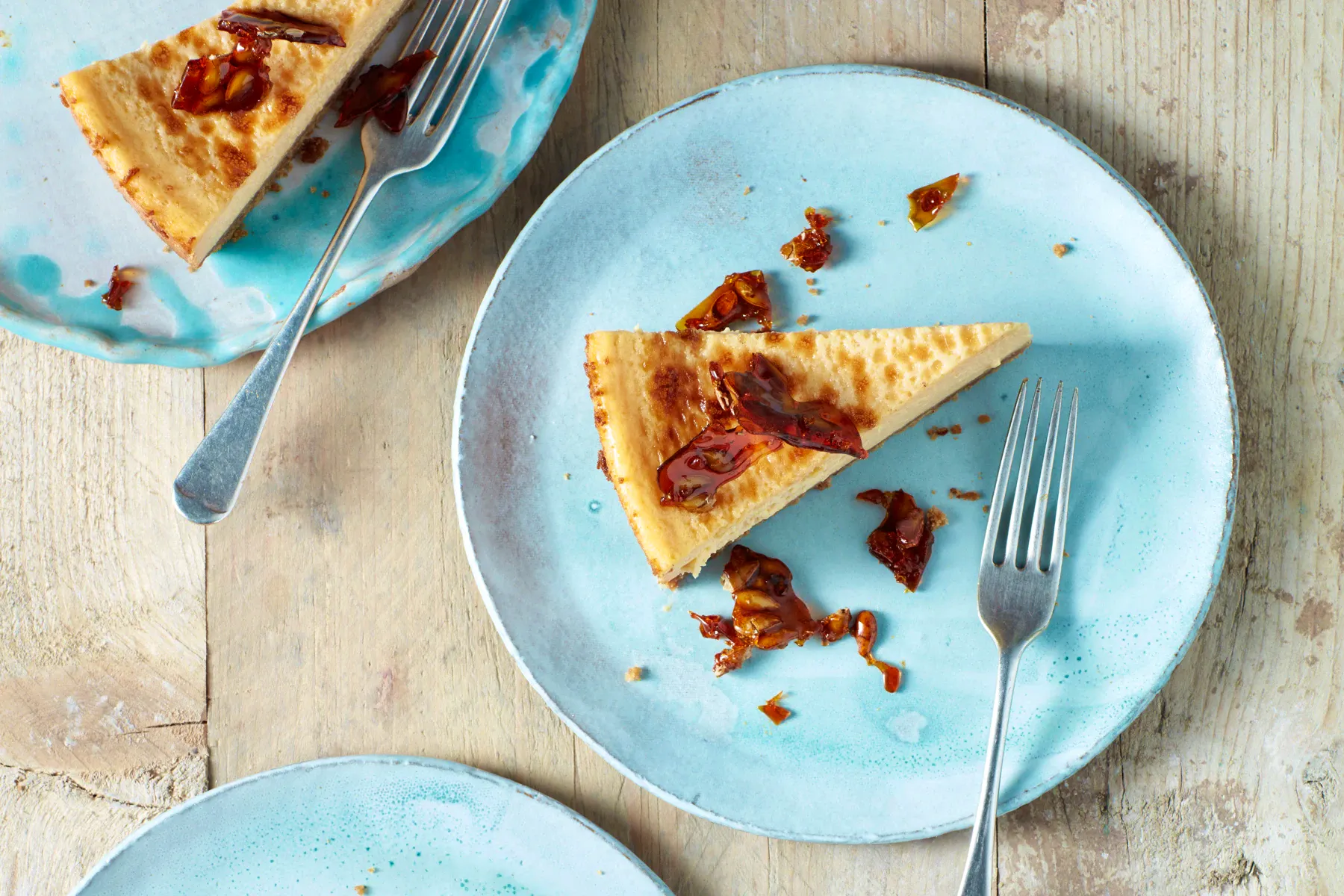 Pumpkin And Maple Cheesecake With Pumpkin Seed Brittle