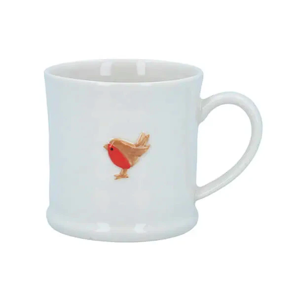 Gisela Graham Ceramic Mini Mug With Robin