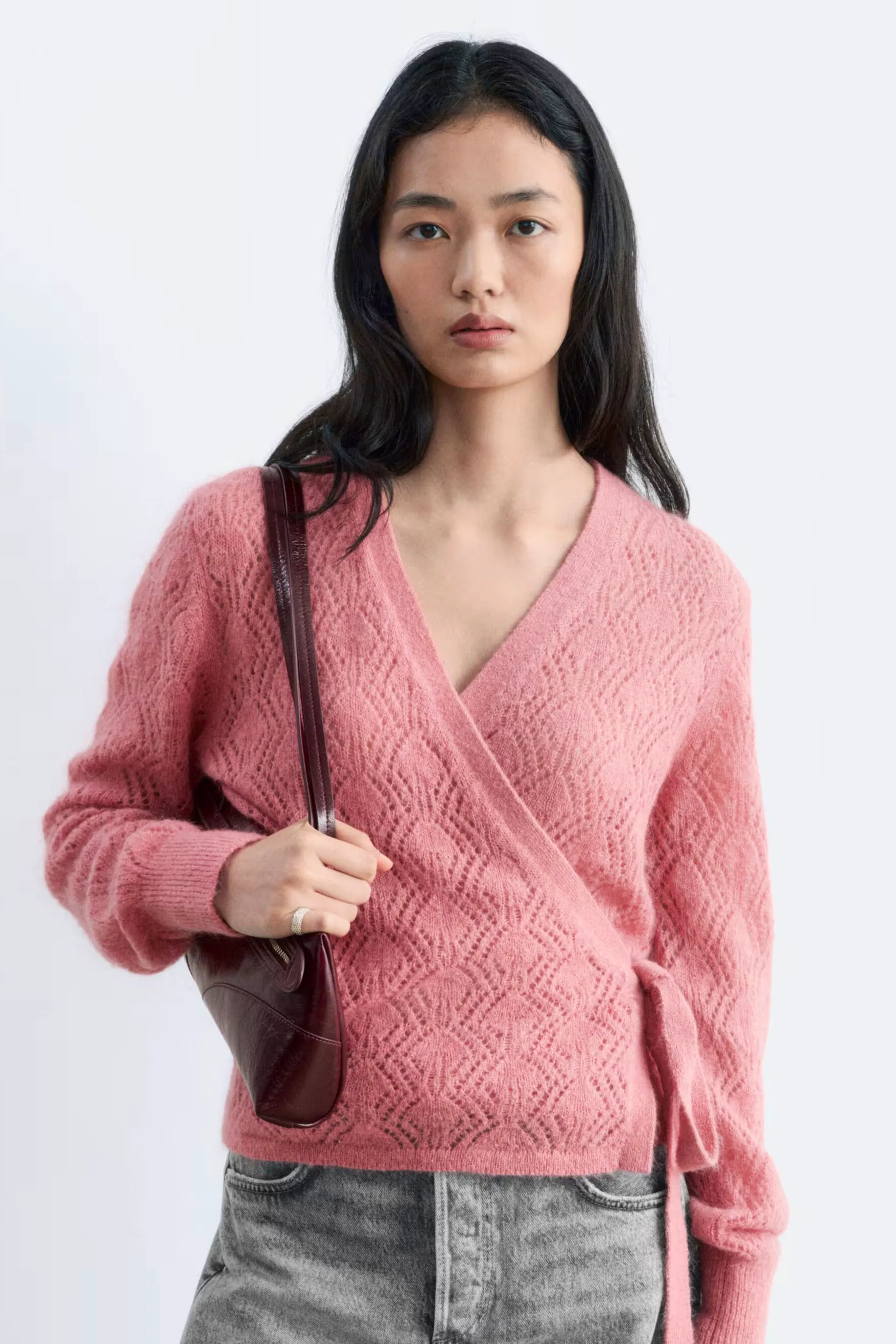 & Other Stories Mohair-Blend Pointelle Cardigan, £67