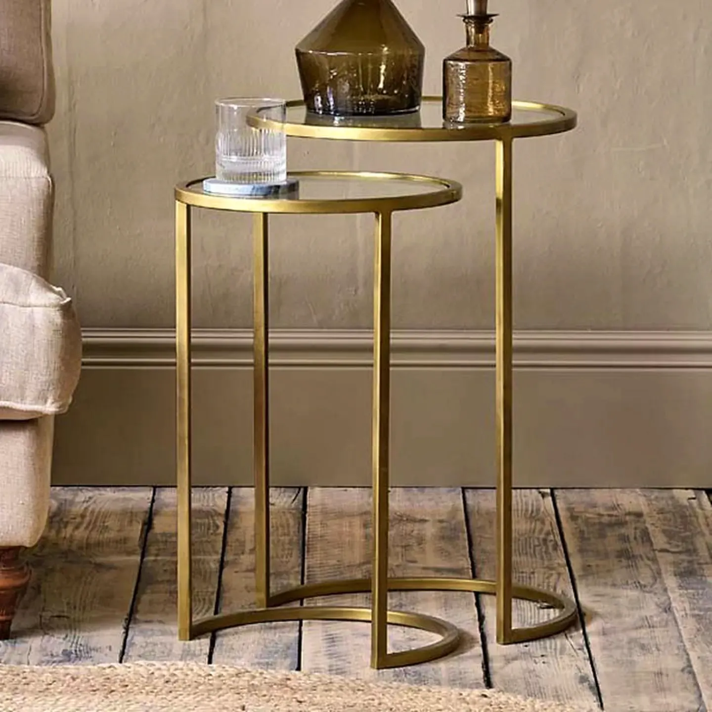 nkuku Nakuru Round Nesting Side Tables Set Of Two £325