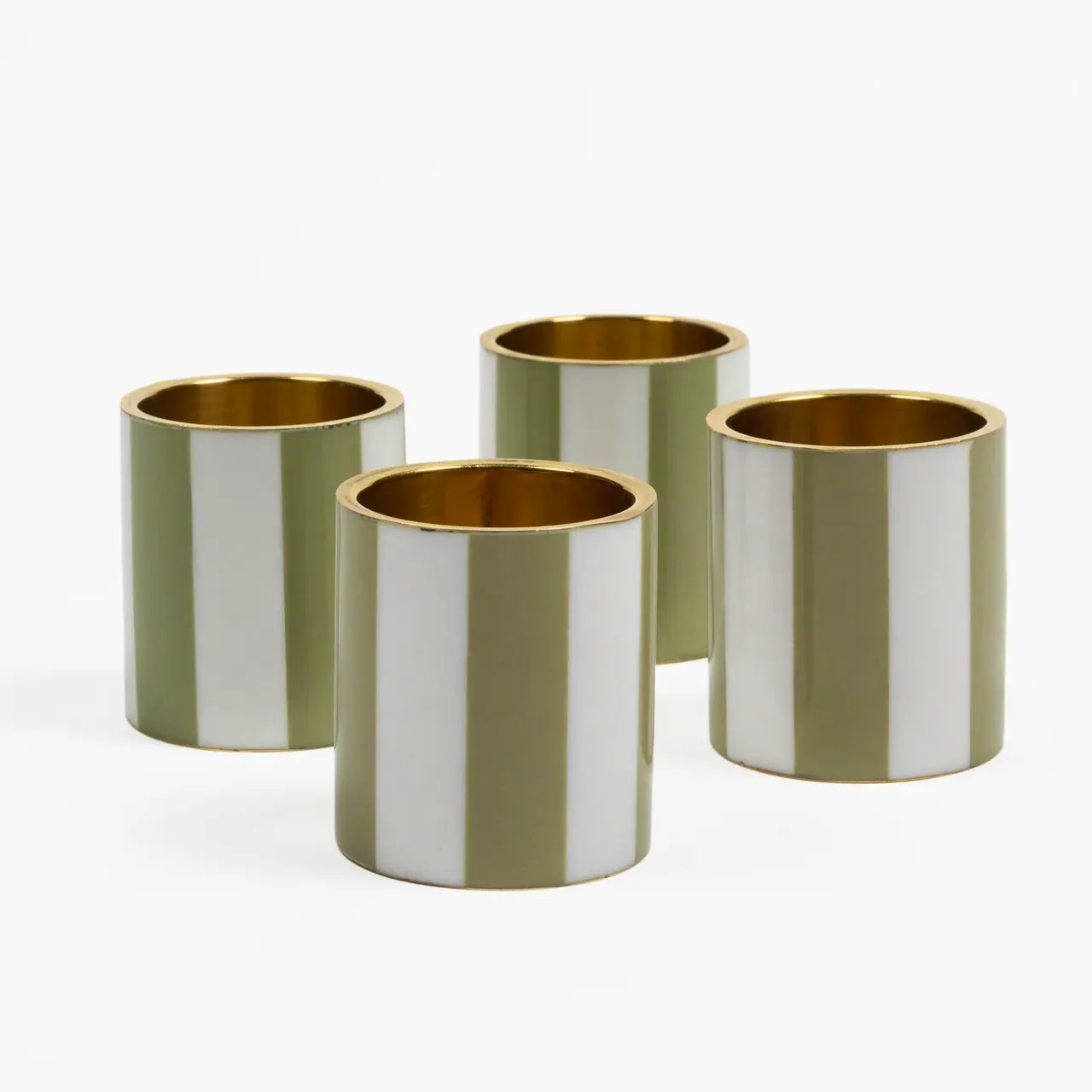 Rose Dalia Sage Green Enamel Napkin Rings, Set Of 4, £36