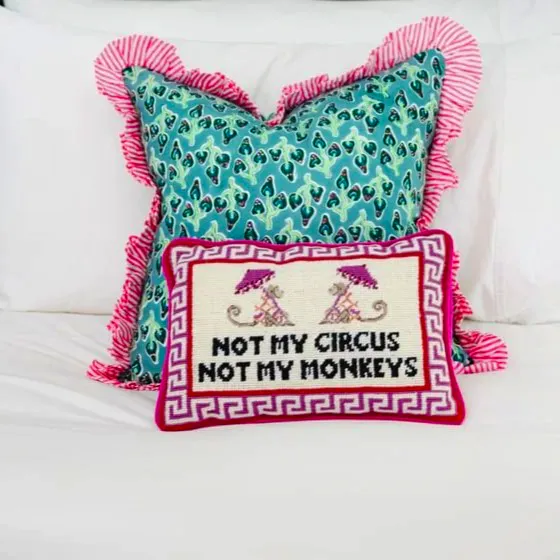 Nina Campbell Not My Circus, Not My Monkeys Cushion £146.50