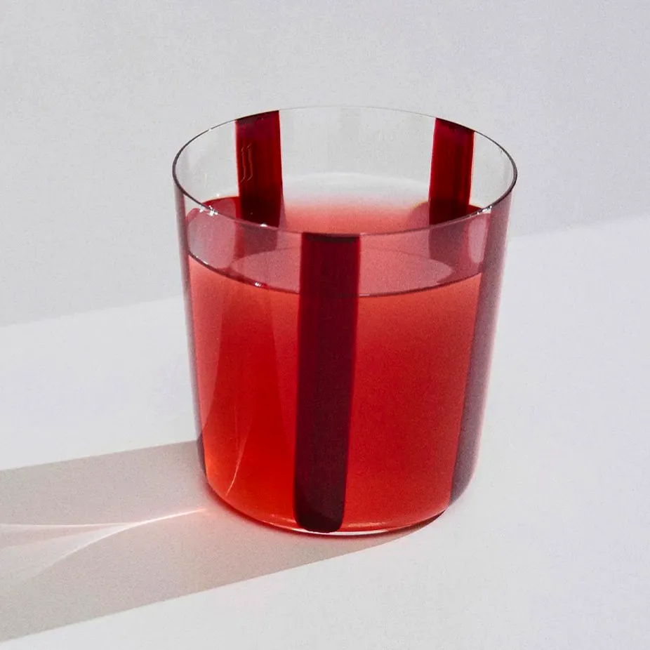 The Conran Shop Nova Stripe Burgundy Set Of 4 Tumblers, £35