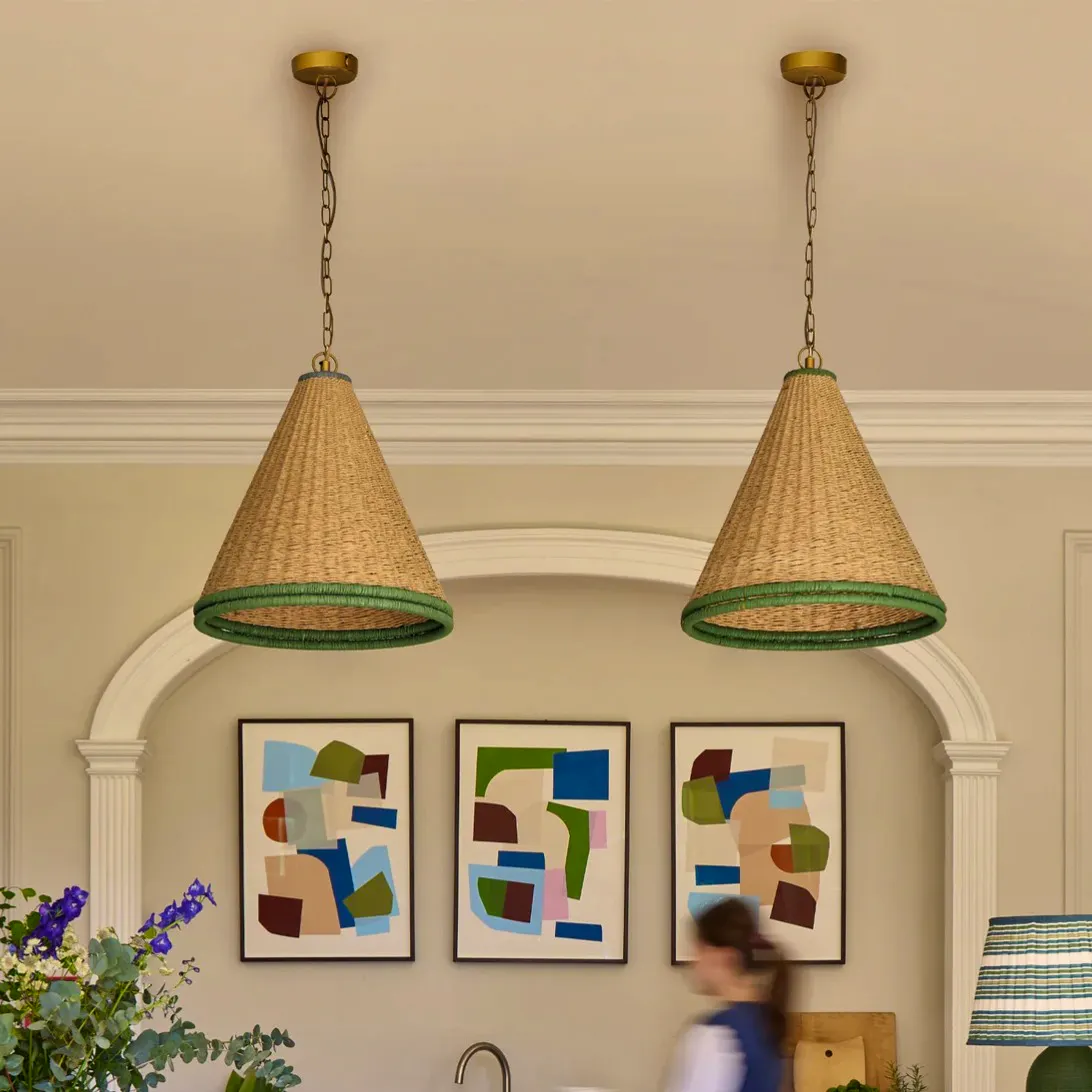 Birdie Fortescue Rampur Seagrass Pendant Light, £395