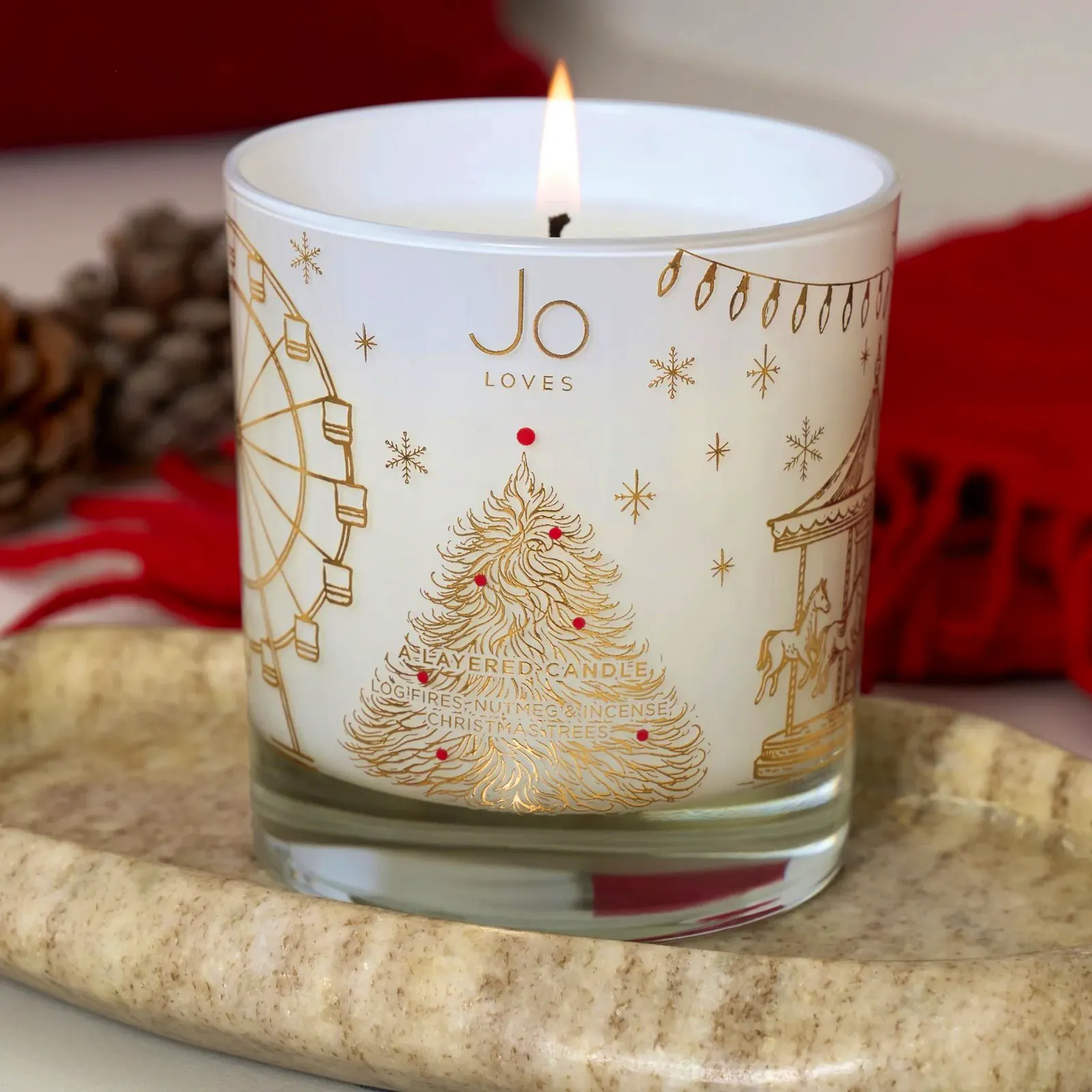 Jo Loves Christmas Candle, £90