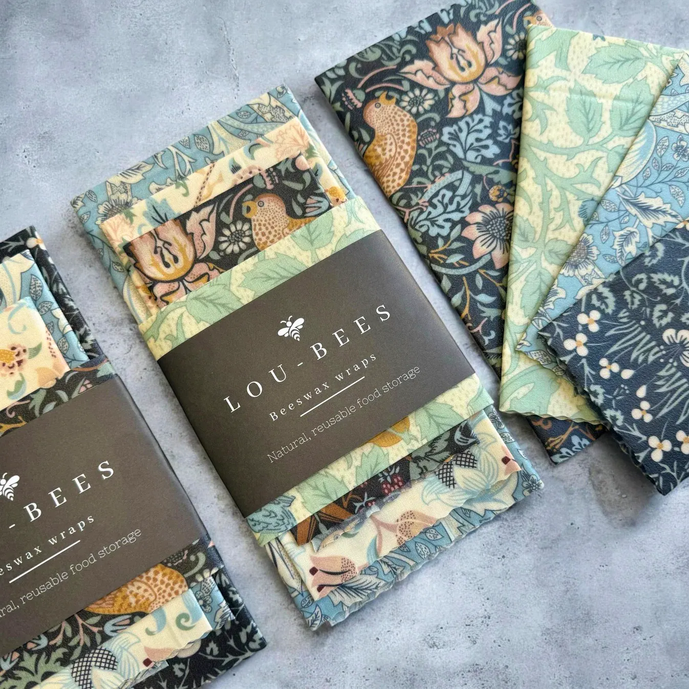 Nature’s Dream William Morris Beeswax Wraps Lou Bees, £13.99