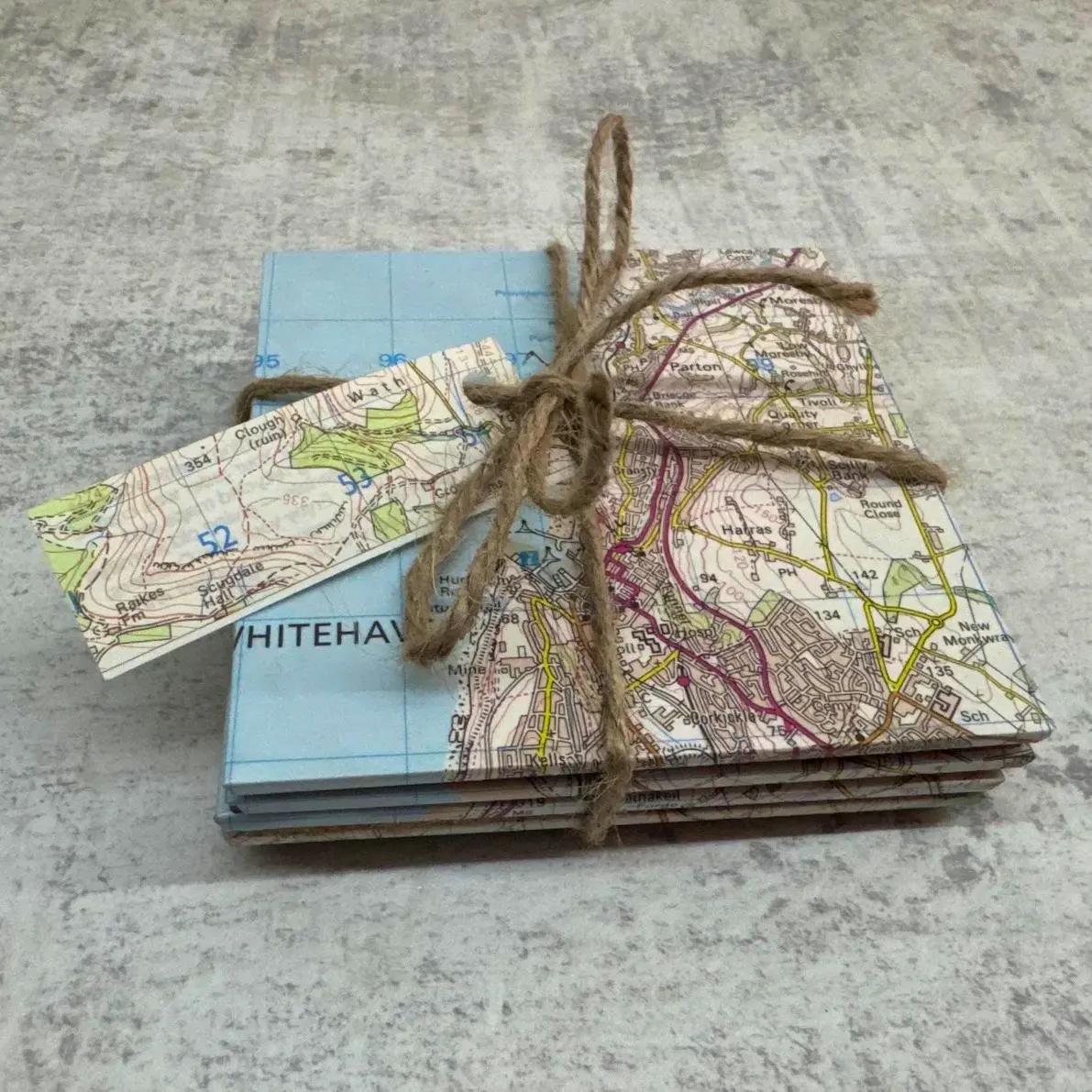 Personalised Recycled Map Coaster Etsy, £6