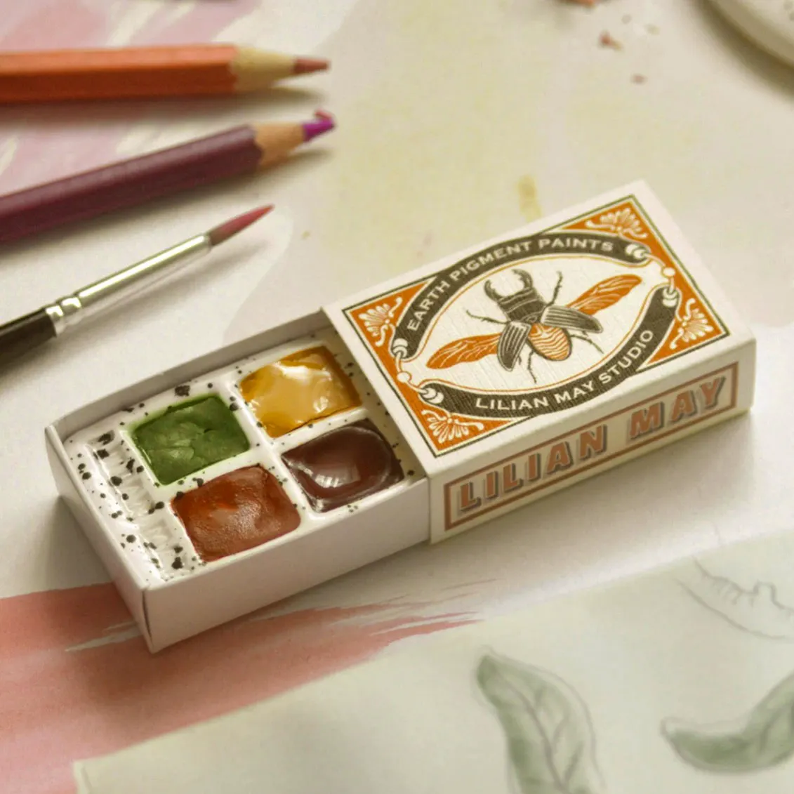 Earth Pigment Eco Warrior Matchbox Watercolour Paints Holly & Co, £23.50