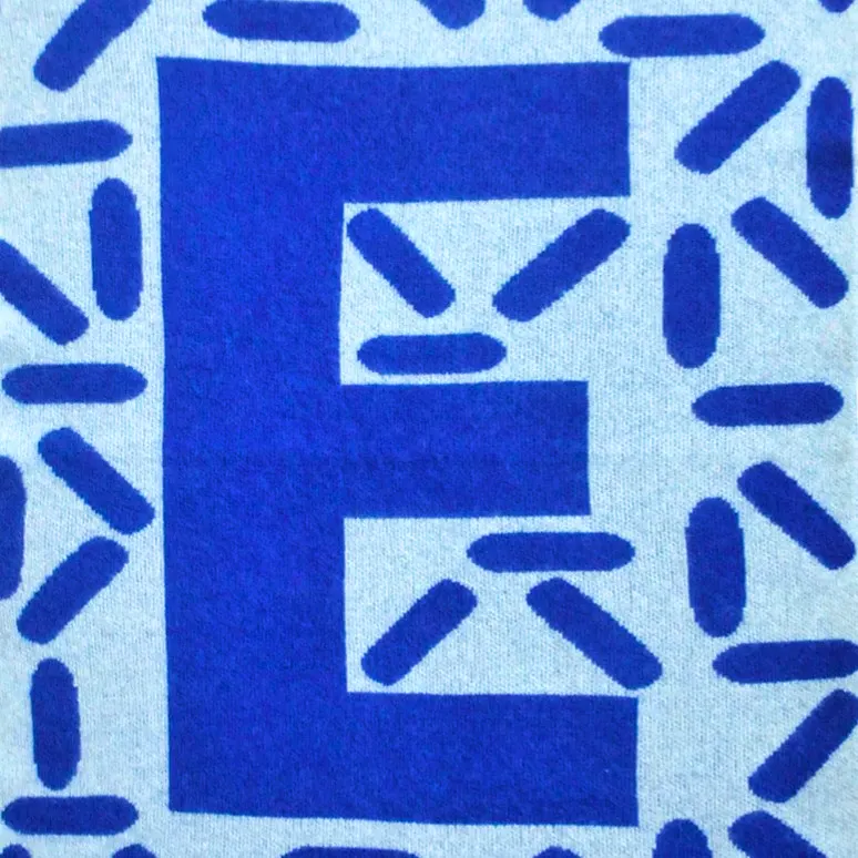 Giannina Capitani D.O.B Alphabet Baby Blanket In Grey And Blue, £95