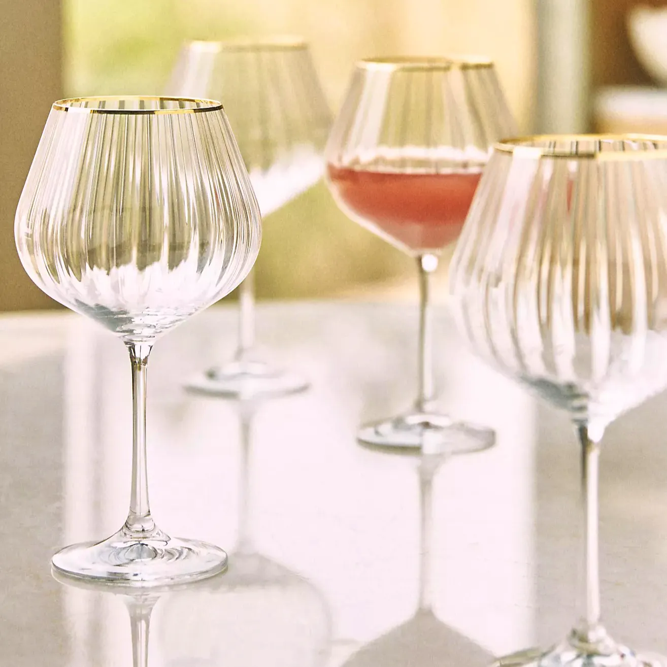Anthropologie Waterfall Red Wine Glasses, Set of 4, £56