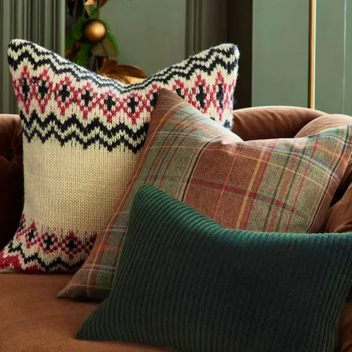 John Lewis Pottery Barn Woodrow Plaid Cushion Cover, £49